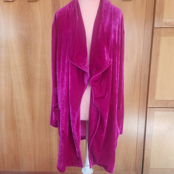Amaryllis Pink Velvet Jacket Sz 1X - Picture 2 of 8